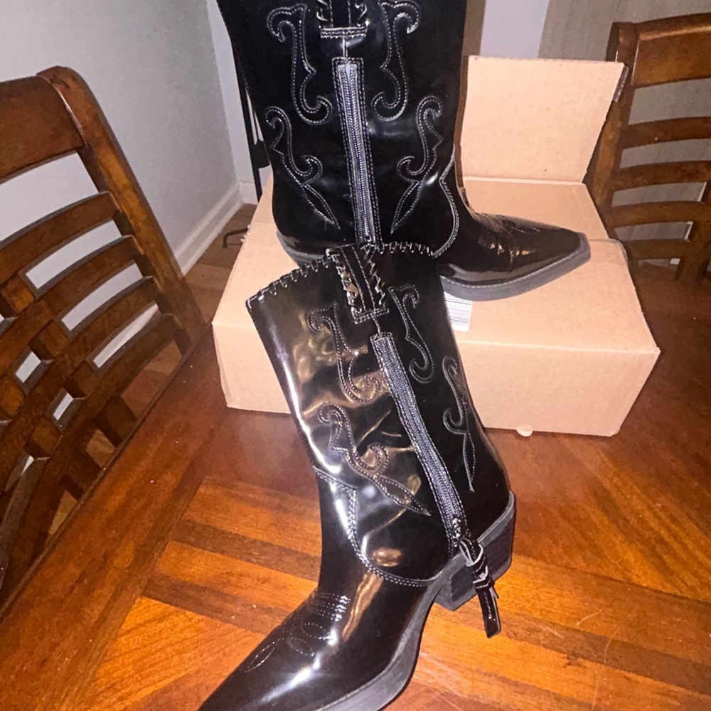 Franco Sarto Black Western-Style Women's Boots - Picture 5 of 5